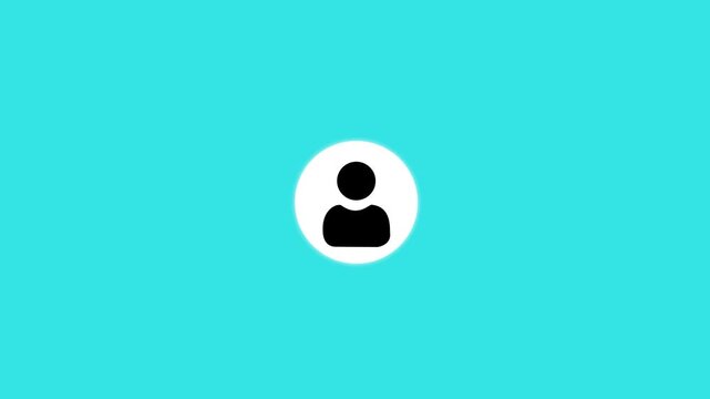 Animated User Profile Icon on Transparent Background with Alpha Channel