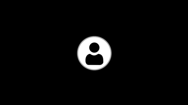 Animated User Profile Icon on Transparent Background with Alpha Channel