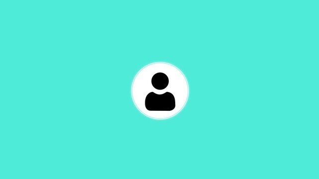 Animated User Profile Icon on Transparent Background with Alpha Channel