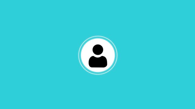 Animated User Profile Icon on Transparent Background with Alpha Channel