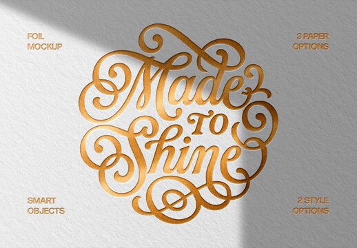 Embossed Foil Text Effect For Poster And Branding Design