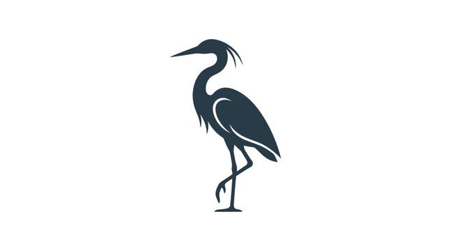 Large Bird Silhouette Standing Alone.