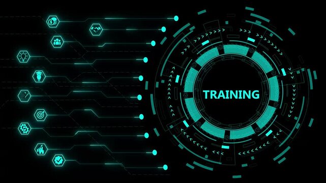 TRAINING. 4K video. on transparent background.