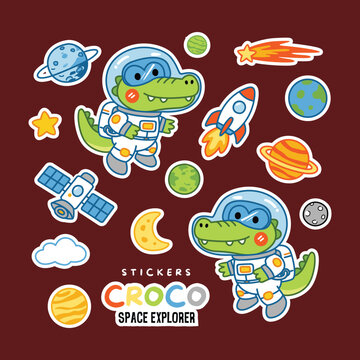 Colorful Cartoon Crocodile Character for Kids Nursery Baby Products and Children Design