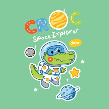 Cute Colorful Baby Crocodile Vector Illustration for Kids Nursery and Baby Design