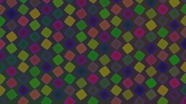 Animation showcasing a dense grid of rounded square tiles continuously morphing and cycling