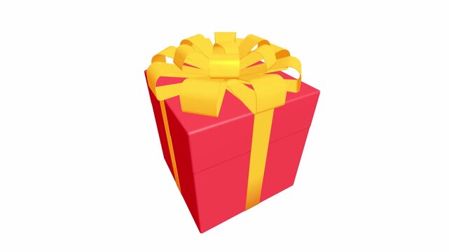 Elegant Red Gift Box With Ribbon, Celebrating Gift Exchange, Traditional and Festive Atmosphere Luxury treat, present, shopping, black friday sale and retail concept digitally generated video.