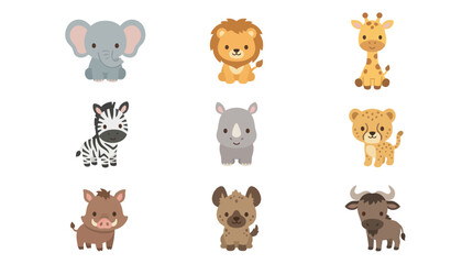 Cute cartoon safari animals collection © Zilong