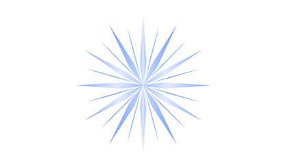 Obraz premium Ultramarine blue radial burst element with sharp geometric rays and symmetrical structure. Modern abstract graphic for technology, presentations, and creative digital or festive designs.