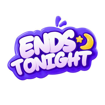 Ends tonight badges collection with text phrases for e-commerce marketing sales and retail promotion