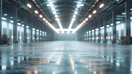 Fototapeta premium Empty industrial warehouse interior