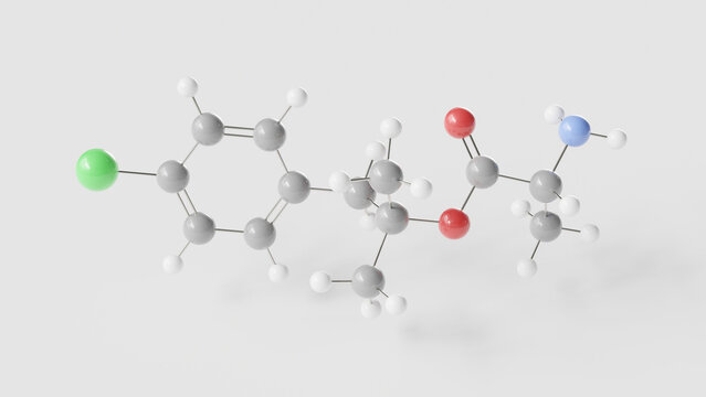 alaproclate molecule 3d, molecular structure, ball and stick model, structural chemical formula antidepressant agent