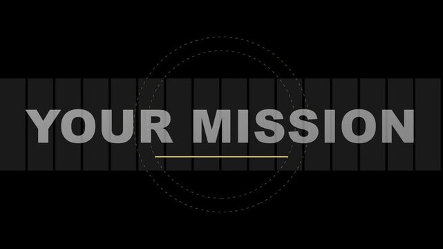 Your mission animated text title card with minimalist geometric for corporate presentations and business strategy animation 4k
