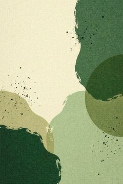 Abstract Green and Beige Organic Shapes Design for Modern Background