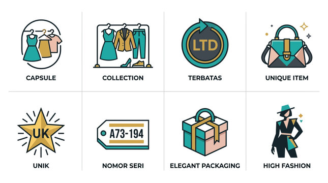 Fashion Icons: Capsule Collection, Limited Edition, Unique Item, UK Style, Serial Number, Elegant Packaging, High Fashion