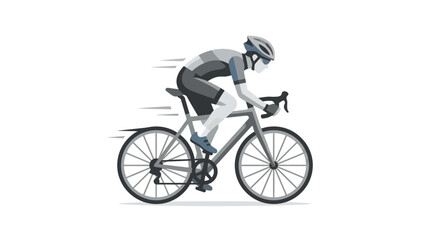 Fototapeta premium Cyclist in motion road bike side view.