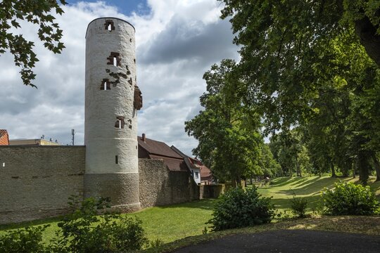 The town of Einbeck Lower Saxony Germany. Fortified city wall and tower
