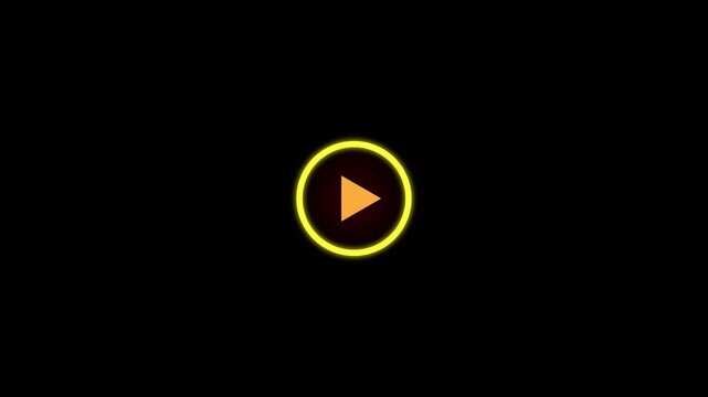 Play icon animation on black background.Motion graphics of play button concept play pause button sign symbol.