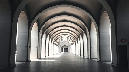 Obraz premium Repeating arched architecture with long linear perspectives creating rhythm.