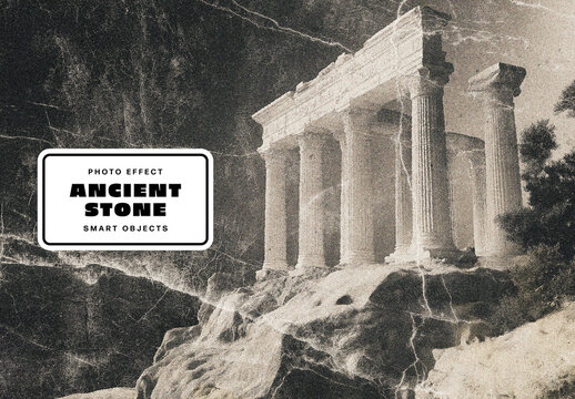Ancient Stone Photo Effect For Poster And Social Media Design