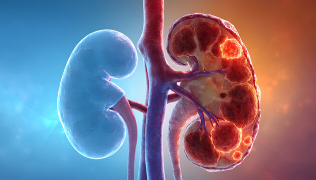 3D Anatomy Illustration Polycystic Kidney Disease Medical Illustration