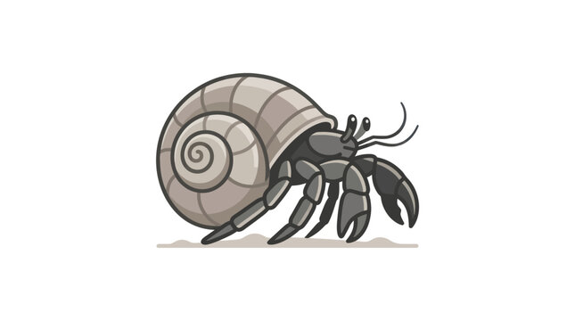 Hermit crab in a shell slowly.