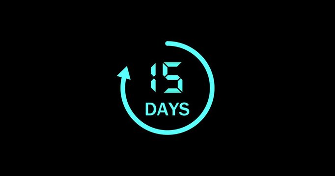 Calendar icon 15 days animation. With transparent background 4K appointment, important date timetable time management organize meeting planning strategy