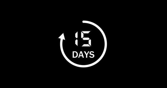Calendar icon 15 days animation. With transparent background 4K appointment, important date timetable time management organize meeting planning strategy
