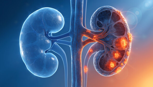 3D Anatomy Illustration Polycystic Kidney Disease Medical Illustration