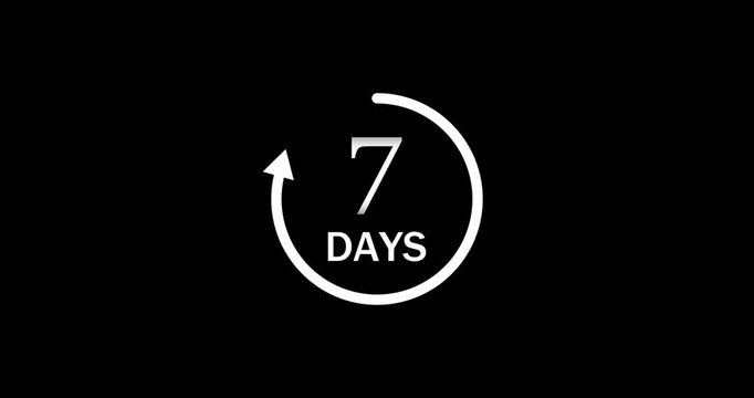Calendar icon 7 days animation. With transparent background 4K appointment, important date timetable time management organize meeting planning strategy