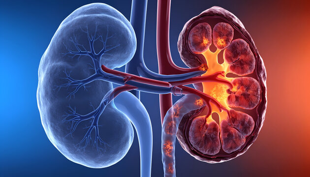 3D Anatomy Illustration Polycystic Kidney Disease Medical Illustration