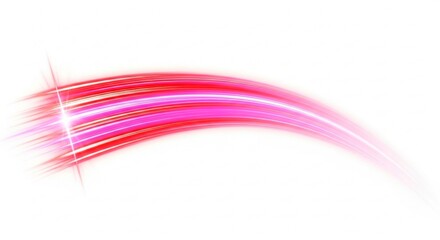 Obraz premium Colorful light streaks curving on white background