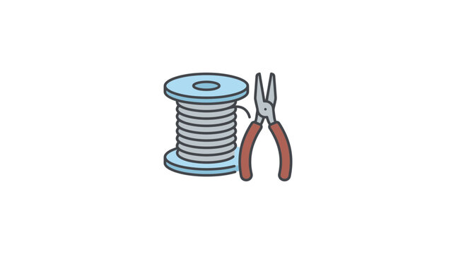 Wire Spool and Pliers Icon