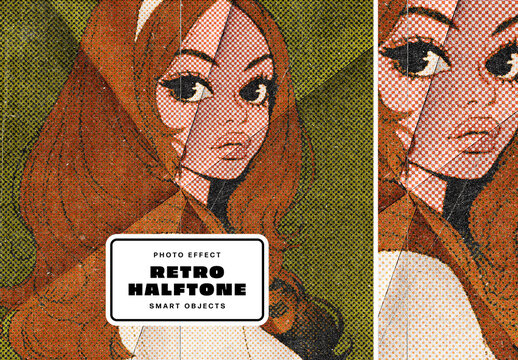 Retro Halftone Photo Effect For Poster And Social Media Design