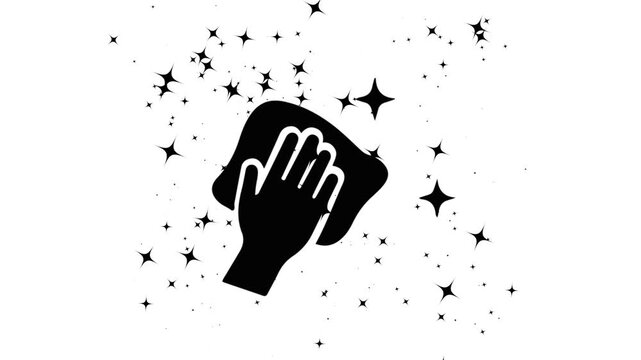 Hand Wiping Surface Cleaning Icon Vector