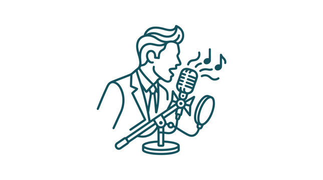 Man singing into a microphone.