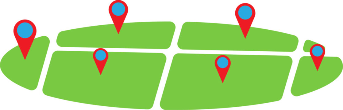 Red pin on the green map.