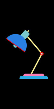 Desk lamp on the black background vector illustration..
