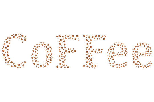Coffee word made of coffee vector illustration.