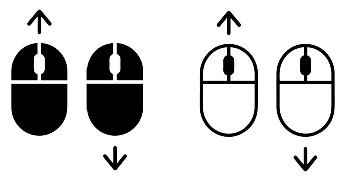 scroll direction mouse icon set collection