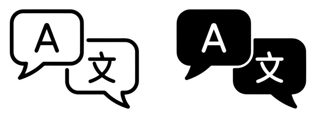 language translation icon set © graphenitix
