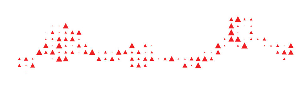 Abstract red triangle pattern wave design with varying geometric sizes Vector illustration