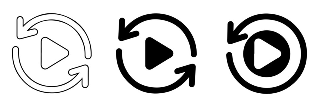 replay repeat icon set collection