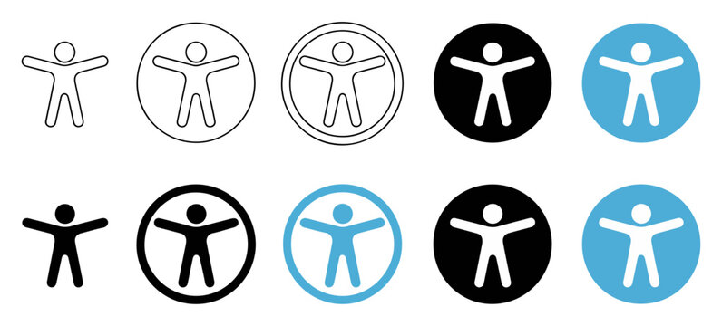 universal accessibility icon set vector