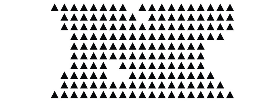 Abstract pattern of black triangles arranged into a geometric letter X shape Vector illustration