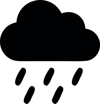 Rain cloud icon for weather forecast, storm and rainy day symbol