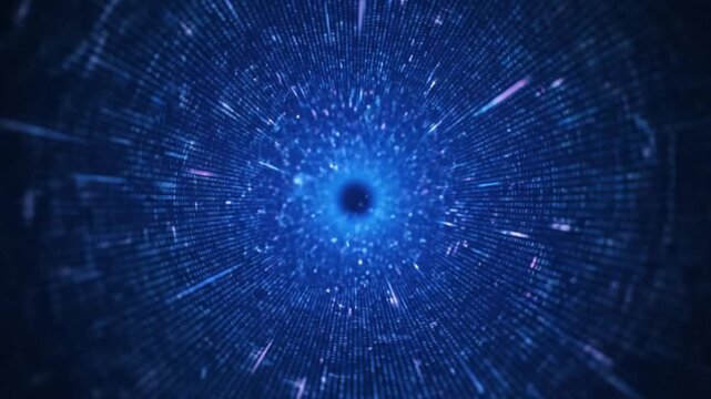 Digital eye scanning biometric security data. Futuristic iris recognition technology for cyber protection and identity verification.