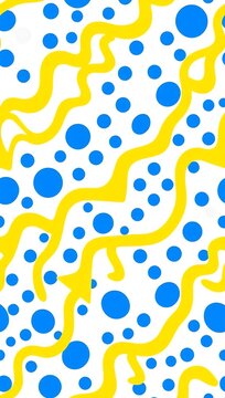 Seamless memphis style pattern with vibrant yellow squiggles