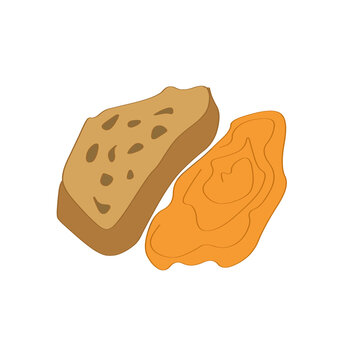 Hand drawn slices of bread illustration isolated on transparent background