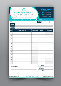 Corporate Business Cash Memo Design